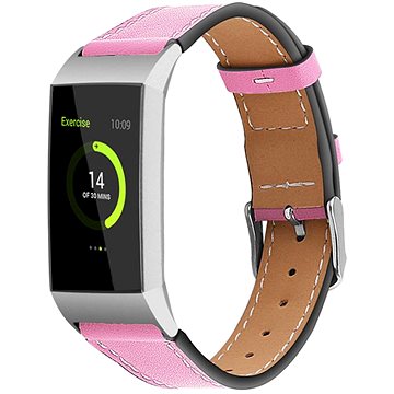 

BStrap Leather Italy pro Fitbit Charge 3 / 4 pink, velikost S