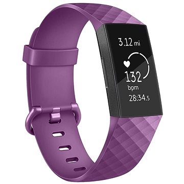 

BStrap Silicone Diamond pro Fitbit Charge 3 / 4 purple, velikost S