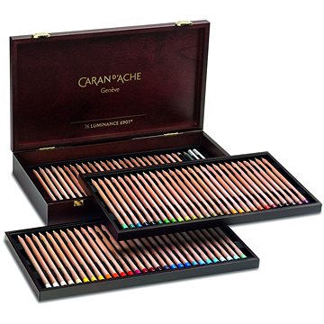 

CARAN D'ACHE Luminance 6901 76 barev + příslušenství v dřevěném boxu