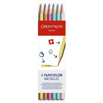 CARAN D'ACHE Fancolor Metallic 6 barev