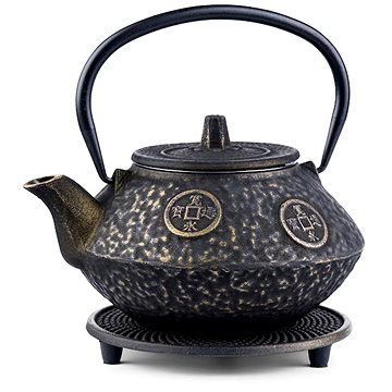 

Čajová zahrada - Japonská litinová konvice Sakai zlatá 800 ml s podložkou