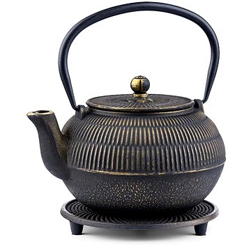 

Čajová zahrada - Japonská litinová konvice Macau zlatá 900 ml s podložkou