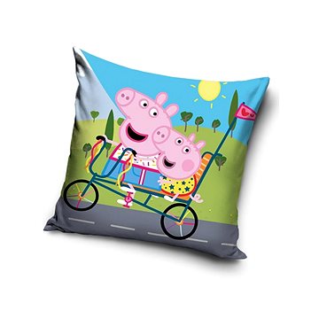 

Carbotex Povlak na polštářek Prasátko Prasátko Peppa Výlet na kole 40 × 40 cm