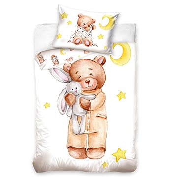 

Carbotex Povlečení bavlna do postýlky Medvídek a Usínáček 100 × 135, 40 × 60 cm