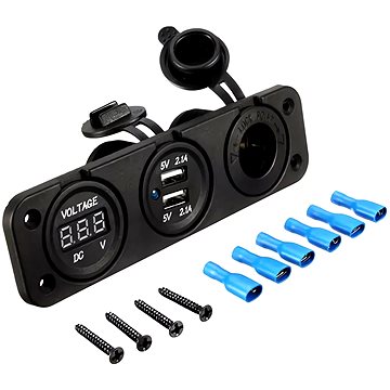 

APT PLS37A 12V zásuvka + 2× USB + voltmetr panel