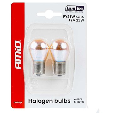 AMIO AMBER CHROME blistr 12V 21W BAU15s, 2 ks