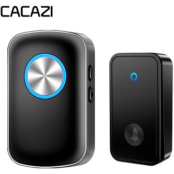 

CACAZI FA28 Bezdrátový bezbateriový zvonek - 1× přijímač + 1× tlačítko – černý