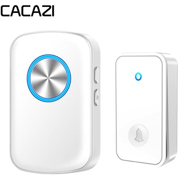 

CACAZI FA28 Bezdrátový bezbateriový zvonek – 1× přijímač + 1× tlačítko - bílý