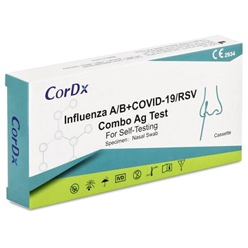 

CorDX Chřipka A+B & COVID-19 / RS vir, Ag Combo Test - rychlotest na detekci Chřipka / Covid 19 / RS