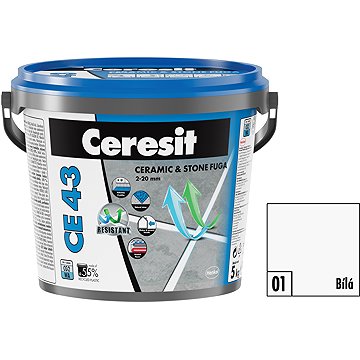 

Ceresit Spárovací hmota CE 43 Grand'Elit Bílá, 5 kg