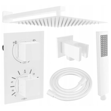 

MEXEN Cube DR02 Podomítkový sprchový set a slim sprcha 30 cm, bílý (77502DR0230-20)