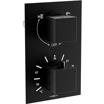 

MEXEN Cube Termostatická baterie sprcha /vana 2-output černá (77502-70)