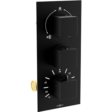 

MEXEN Cube Termostatická baterie sprcha /vana 3-output, černá (77503-70)