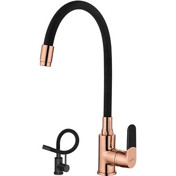 

INVENA Dřezová baterie MAGIC flexibilní výtok, černá / rose zlato (BZ-08-L14-V)