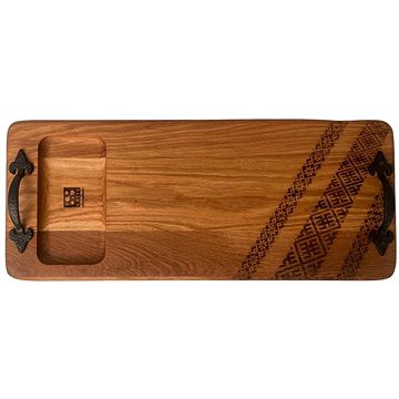 

Chefs Soul OTELLO Dubová servírovací deska - kovové rukojeti 56 × 24 cm