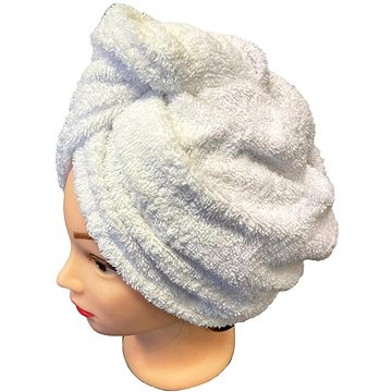 

Kaptan Rychleschnoucí froté turban na vlasy, bílý
