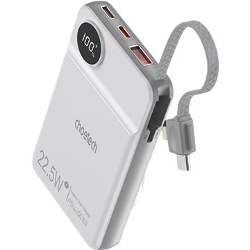 

ChoeTech B695 Wireless 10000mAh Fast Charge + PD3.0 (20W), 3in1, bílá