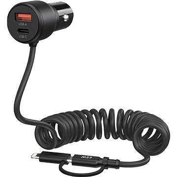 

ChoeTech 110W USB-C+USB-A Fast car charger with Stretchable cable