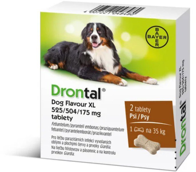 

Drontal Dog Flavour XL 525/504/175 mg pro psy 2 tbl