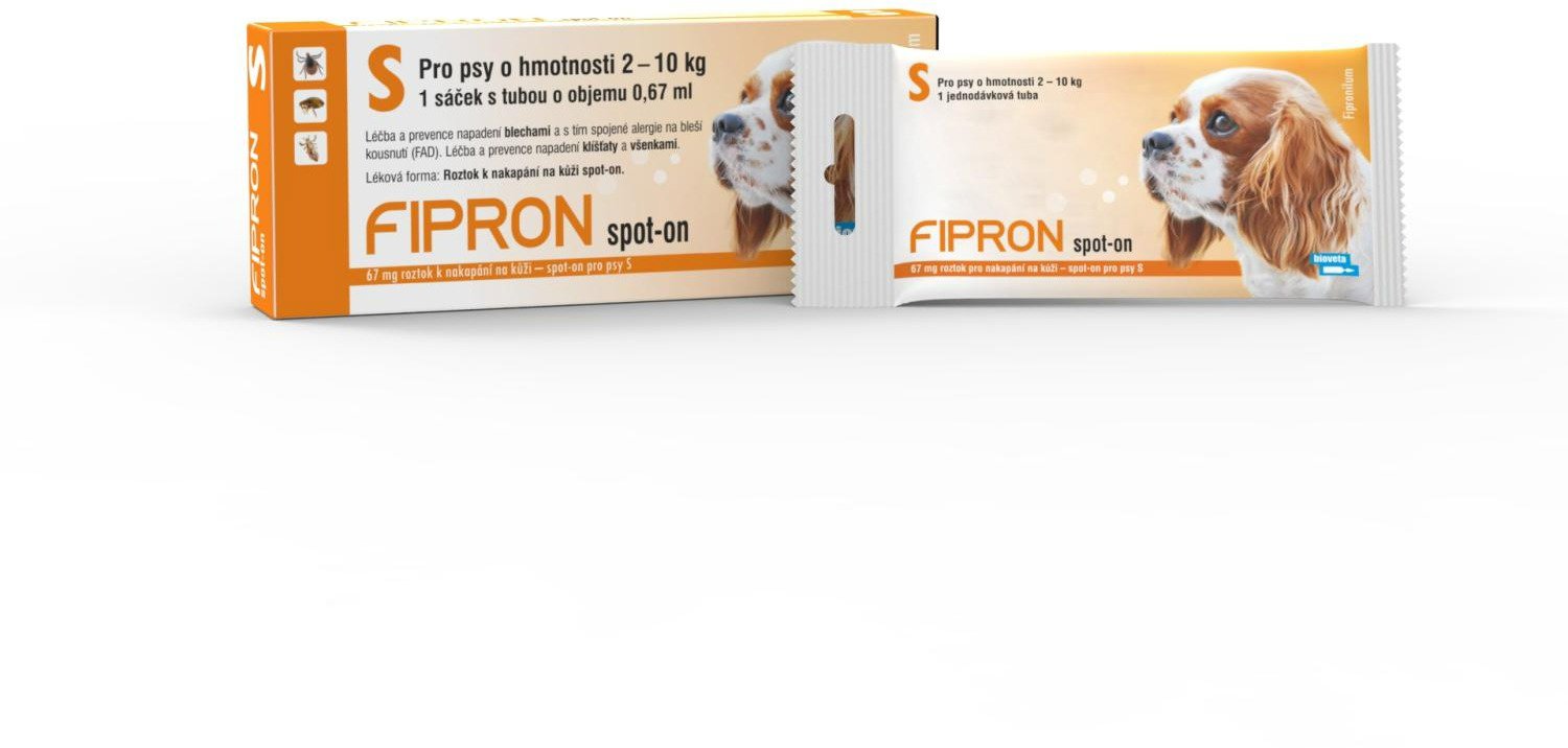 

Bioveta Fipron 67 mg spot-on pro psy S 1 × 0,67 ml