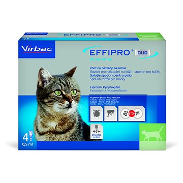 

Virbac Effipro Duo spot-on pro kočky 4 × 0,5 ml