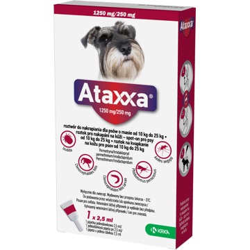 

Ataxxa Spot-on Dog L 1250 mg/250 mg 1 × 2,5 ml