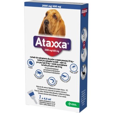 

Ataxxa Spot-on Dog XL 2000 mg/400 mg 1 × 4 ml