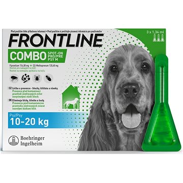 

Frontline Combo spot-on pro psy M (10 - 20 kg) 3 × 1,34 ml