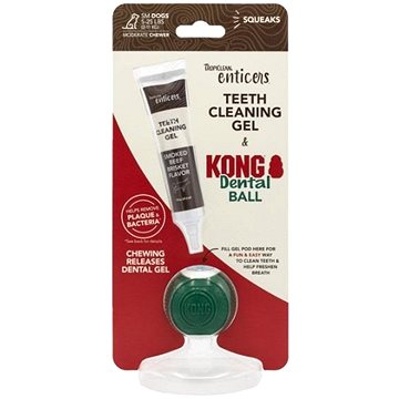 

Tropiclean Enticers Čisticí gel na zuby pro psy - uzené hovězí + Kong S