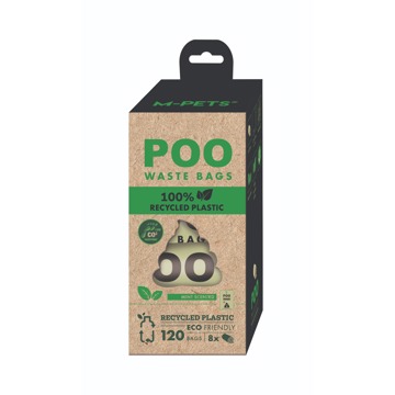 

M-Pets POO sáčky na exkrementy z recyklovaného plastu mátové 120 ks