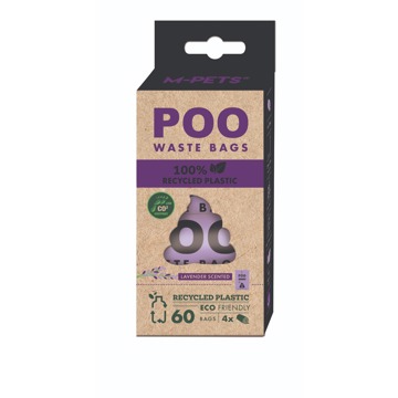 

M-Pets POO sáčky na exkrementy z recyklovaného plastu levandulové 60 ks