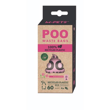 

M-Pets POO sáčky na exkrementy z recyklovaného plastu s vůní růže 60 ks