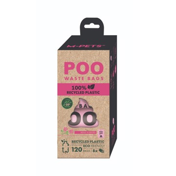 

M-Pets POO sáčky na exkrementy z recyklovaného plastu s vůní růže 120 ks