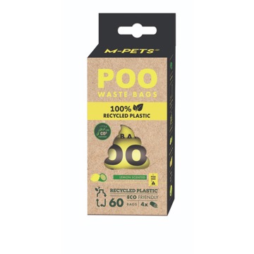 

M-Pets POO sáčky na exkrementy z recyklovaného plastu citronové 60 ks