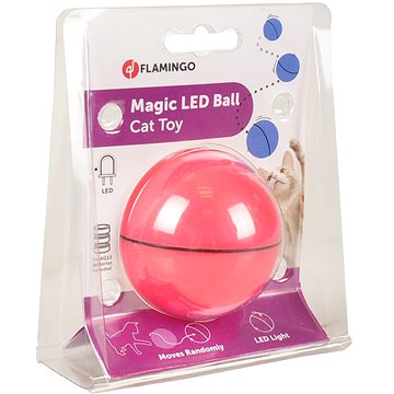 

Flamingo Interaktivní hračka míček s LED růžový průměr 6cm