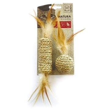 

M-Pets NATURA hračky z mořské trávy s peřím a šantou