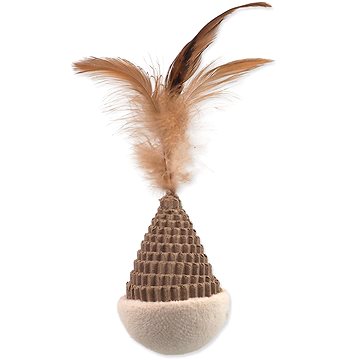 

Magic Cat Natural Fun kužel s pírky karton/plyš bílá 6 cm