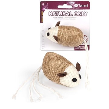 

Tommi Natural Only Myš hnědá s bílým ocáskem 8 cm
