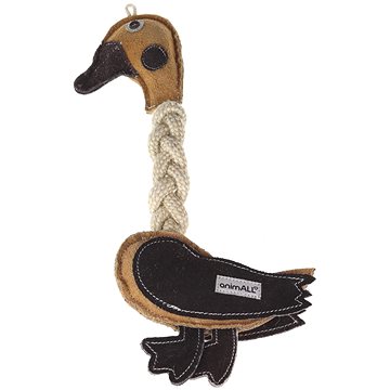

animALL Hračka Kachna kůže s provazy natural 31 cm