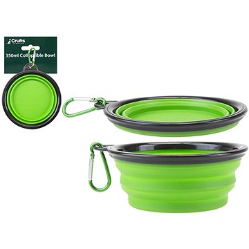 

Crufts Skládací miska pro domácí mazlíčky s háčkem 350 ml