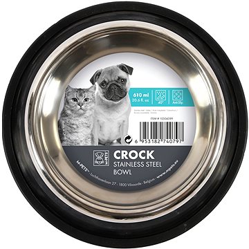 

M-Pets Crock NEW Miska nerezová s gumou M 0,61 l