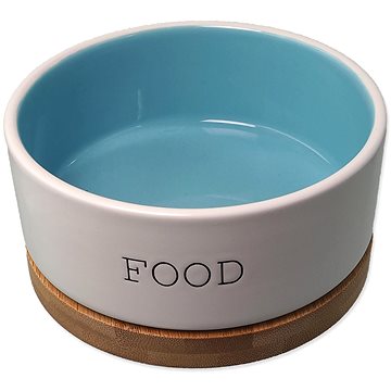 

Dog Fantasy Keramická miska na krmivo bílá/modrá s podtáckem 400 ml