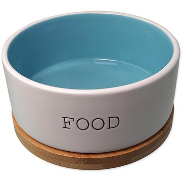 

Dog Fantasy Keramická miska na krmivo bílá/modrá s podtáckem 850 ml