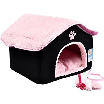

Petproducts Domek růžovo černý 40 × 40 × 34 cm