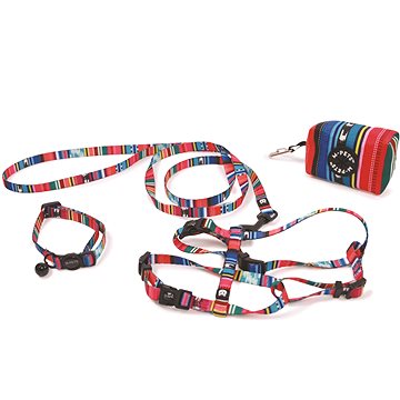 

M-Pets URBANSTYLE postroj s vodítkem pro kočku pruhovaný