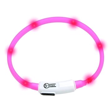 

Karlie LED světelný obojek 20-75 cm růžový