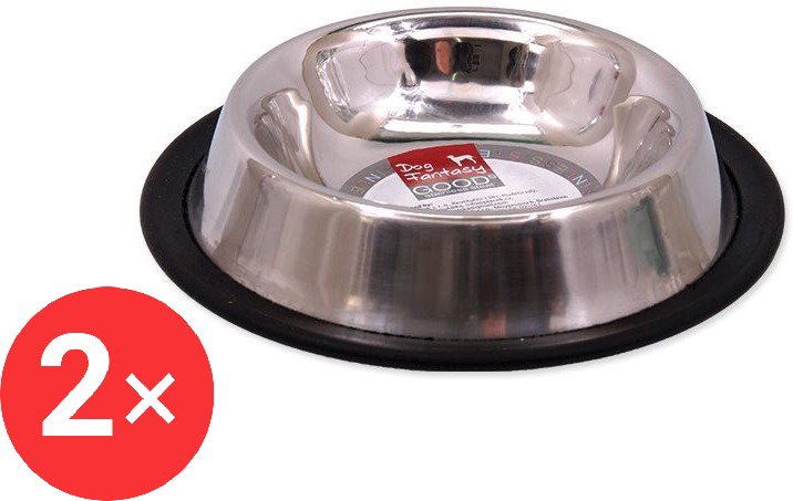 

DOG FANTASY Miska nerez s gumou 16 cm 0,18 l 2 ks