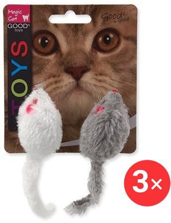 

MAGIC CAT hračka myšky chrastící s catnip 11 cm 3 × 2 ks