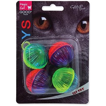 MAGIC CAT hračka míček lesklý plast se zvukem 3,75 cm 4 ks - Míček pro kočky