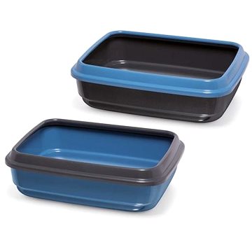 IMAC Kočičí záchod z recyklovaného plastu - modrý - D 50 × Š 40 × V 14,5 cm  - Kočičí toaleta